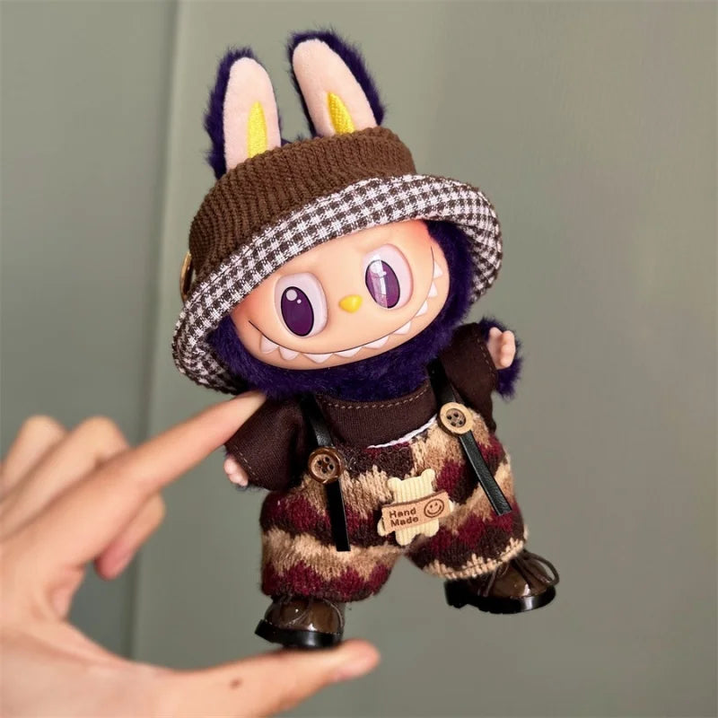 17cm Labubu Doll V1 Generation Cute Labubu Doll Outfit Sports And Casual Suits Pendant Accessories Gifts For Kids And Fans