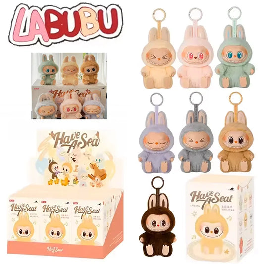 Labubu Sitting Series Pingente Boneca Modelo Brinquedo Home Decor Decoração Keychain Brinquedo Presente de Aniversário